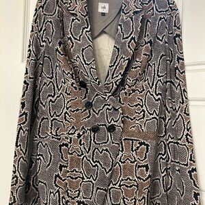 CAbi Women's Animal Print Blazer in Black and Brown